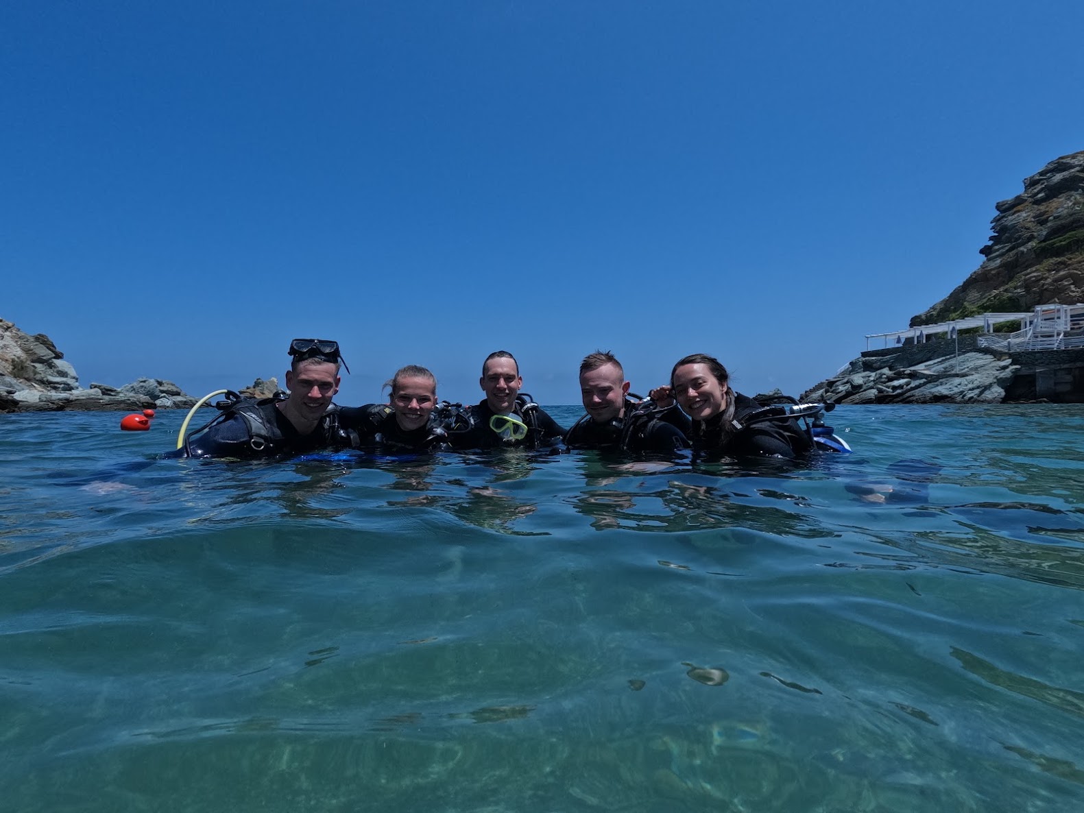 Certified divers exploring a Cretan wreck